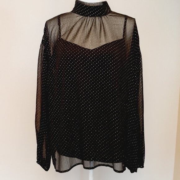 Sanctuary Layered Glitter Blouse  NWT - Picture 1 of 15